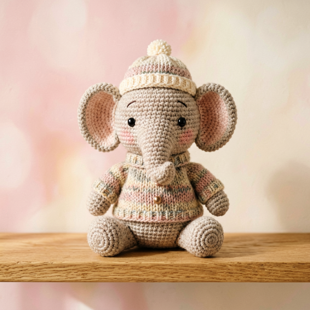 YarnBuBu Handmade Crochet Elephant Doll